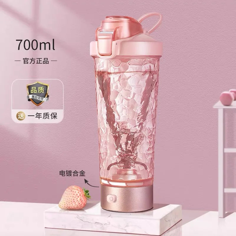 Portable USB Rechargeable Electric Protein Shaker Bottle - 1200mAh Blender Cup for Fitness and Workout - 650ml Capacity