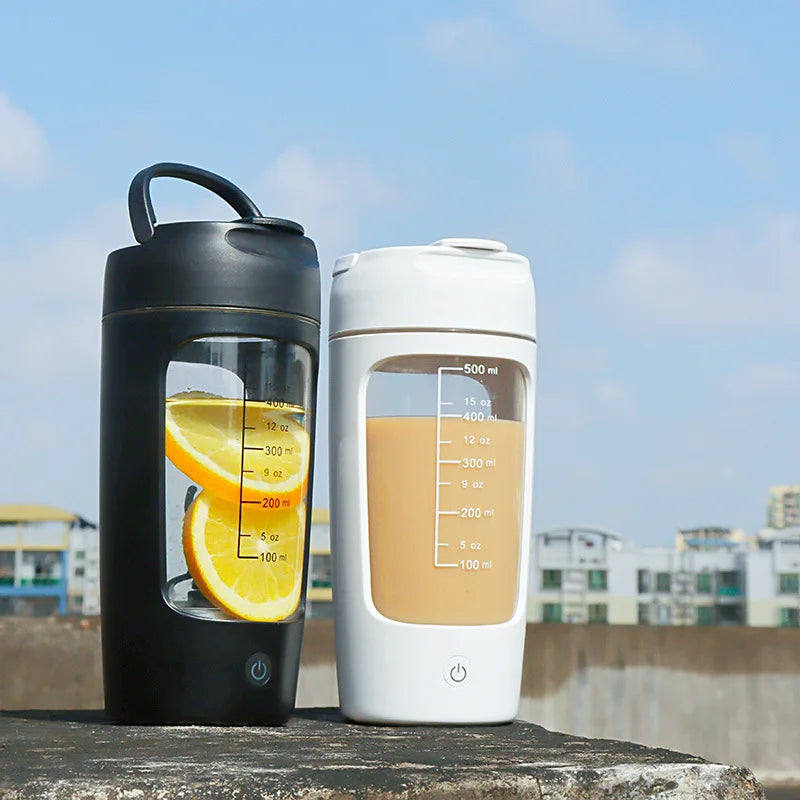 Portable USB Rechargeable Electric Protein Shaker Bottle - 1200mAh Blender Cup for Fitness and Workout - 650ml Capacity