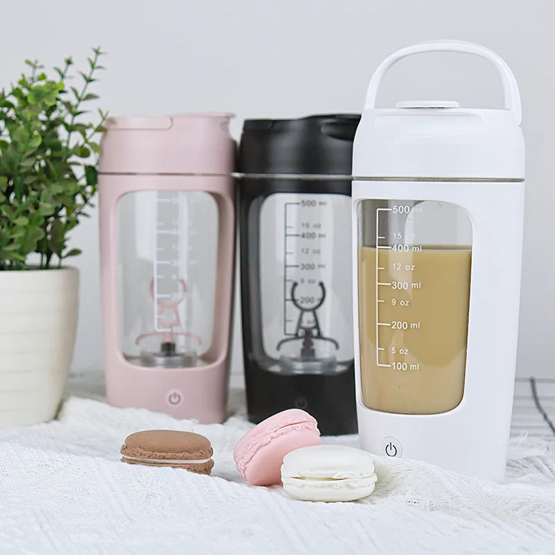 Portable USB Rechargeable Electric Protein Shaker Bottle - 1200mAh Blender Cup for Fitness and Workout - 650ml Capacity
